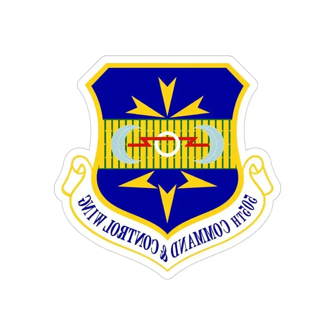 505th Command and Control Wing (U.S. Air Force) REVERSE PRINT Transparent Die-Cut STICKER 5 Inch Die-Cut Transparent - The Sticker Space