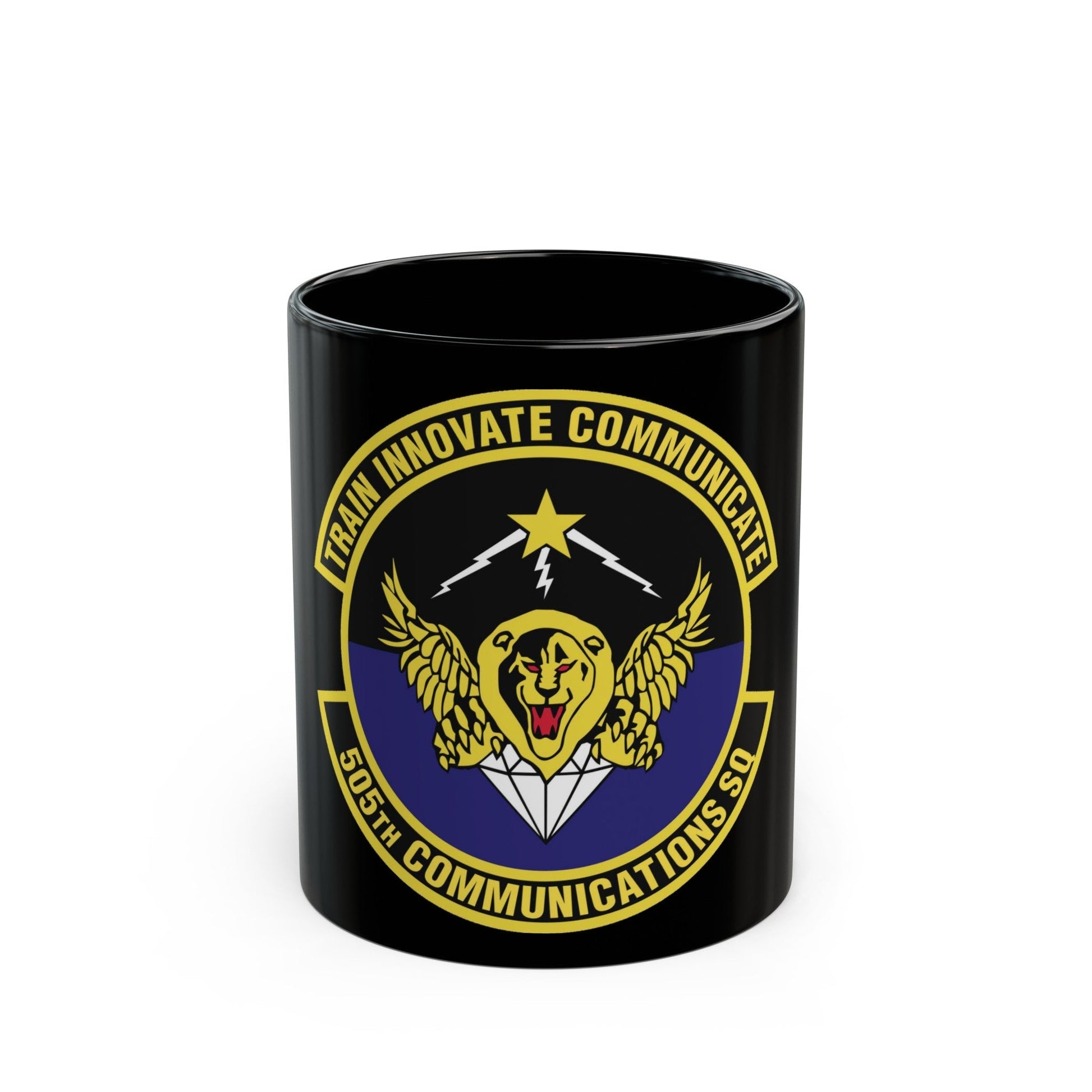 505th Communications Squadron (U.S. Air Force) Black Coffee Mug-11oz-The Sticker Space