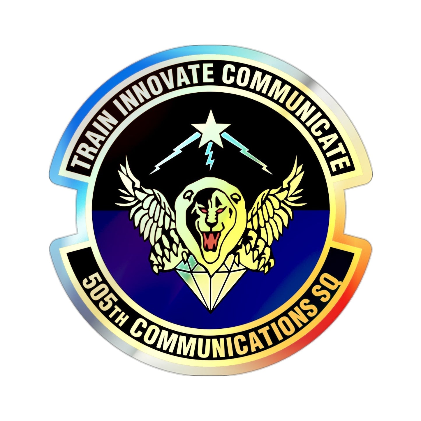 505th Communications Squadron (U.S. Air Force) Holographic STICKER Die-Cut Vinyl Decal-2 Inch-The Sticker Space