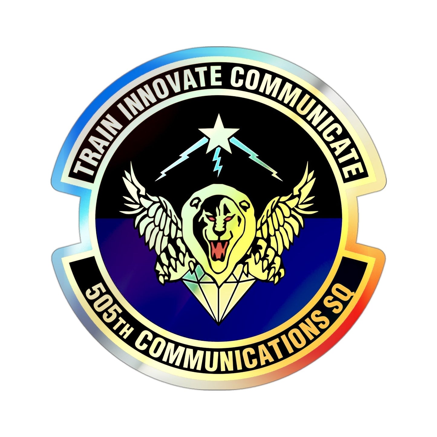 505th Communications Squadron (U.S. Air Force) Holographic STICKER Die-Cut Vinyl Decal-3 Inch-The Sticker Space