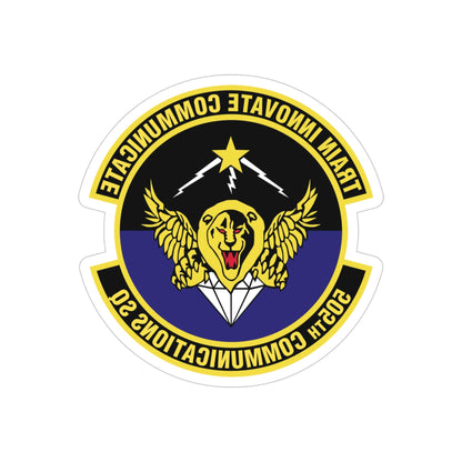 505th Communications Squadron (U.S. Air Force) REVERSE PRINT Transparent STICKER-4" × 4"-The Sticker Space