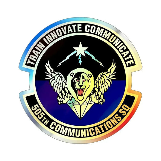 505th Communications Squadron (U.S. Air Force) Holographic STICKER Die-Cut Vinyl Decal 6 Inch Holographic - The Sticker Space