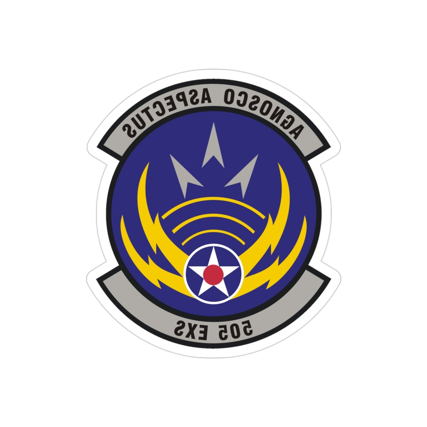 505th Exercise Control Squadron (U.S. Air Force) REVERSE PRINT Transparent STICKER-3" × 3"-The Sticker Space