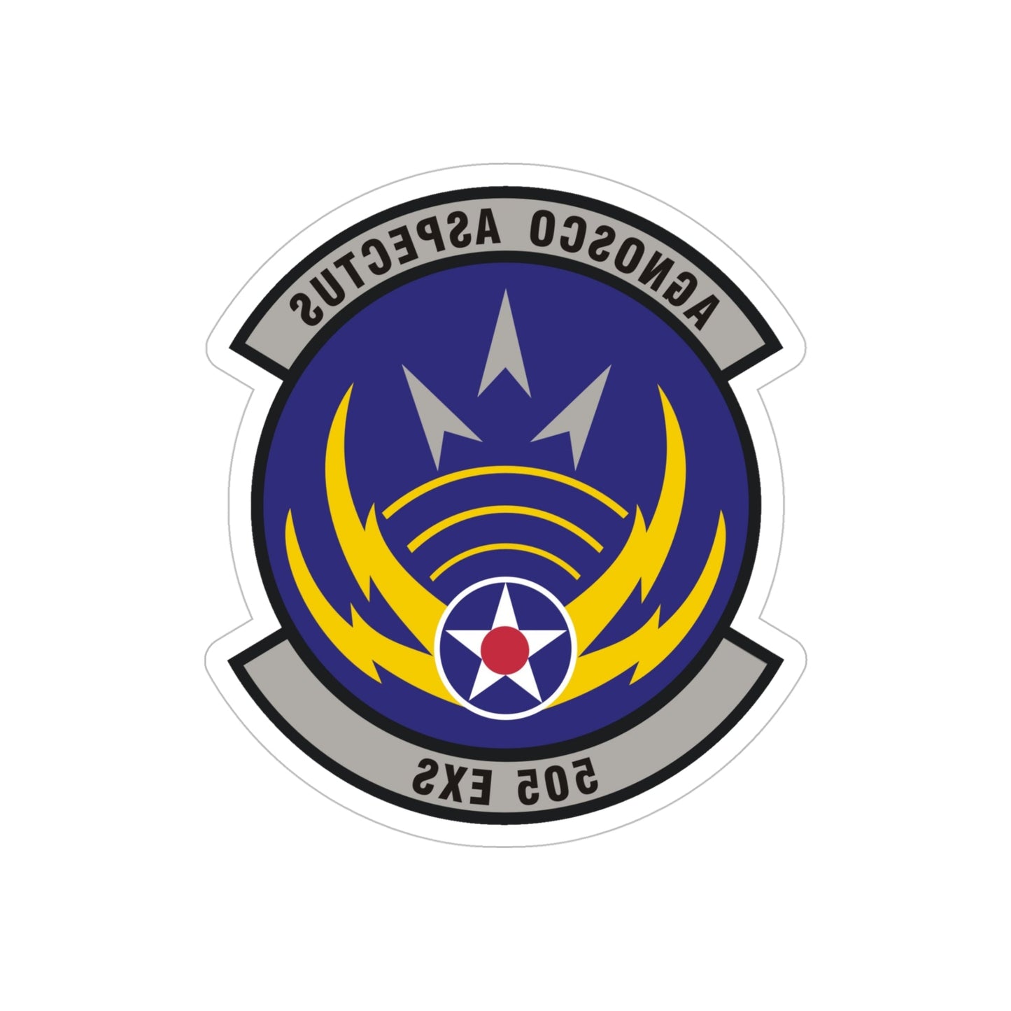 505th Exercise Control Squadron (U.S. Air Force) REVERSE PRINT Transparent STICKER-5" × 5"-The Sticker Space