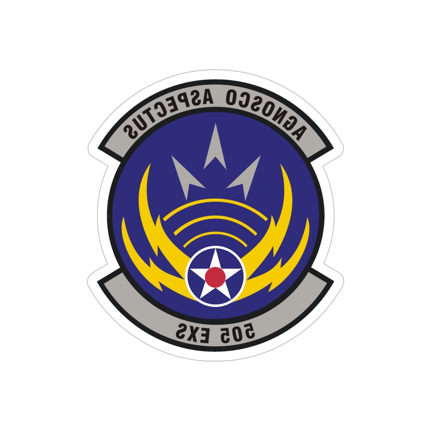 505th Exercise Control Squadron (U.S. Air Force) REVERSE PRINT Transparent STICKER-6" × 6"-The Sticker Space