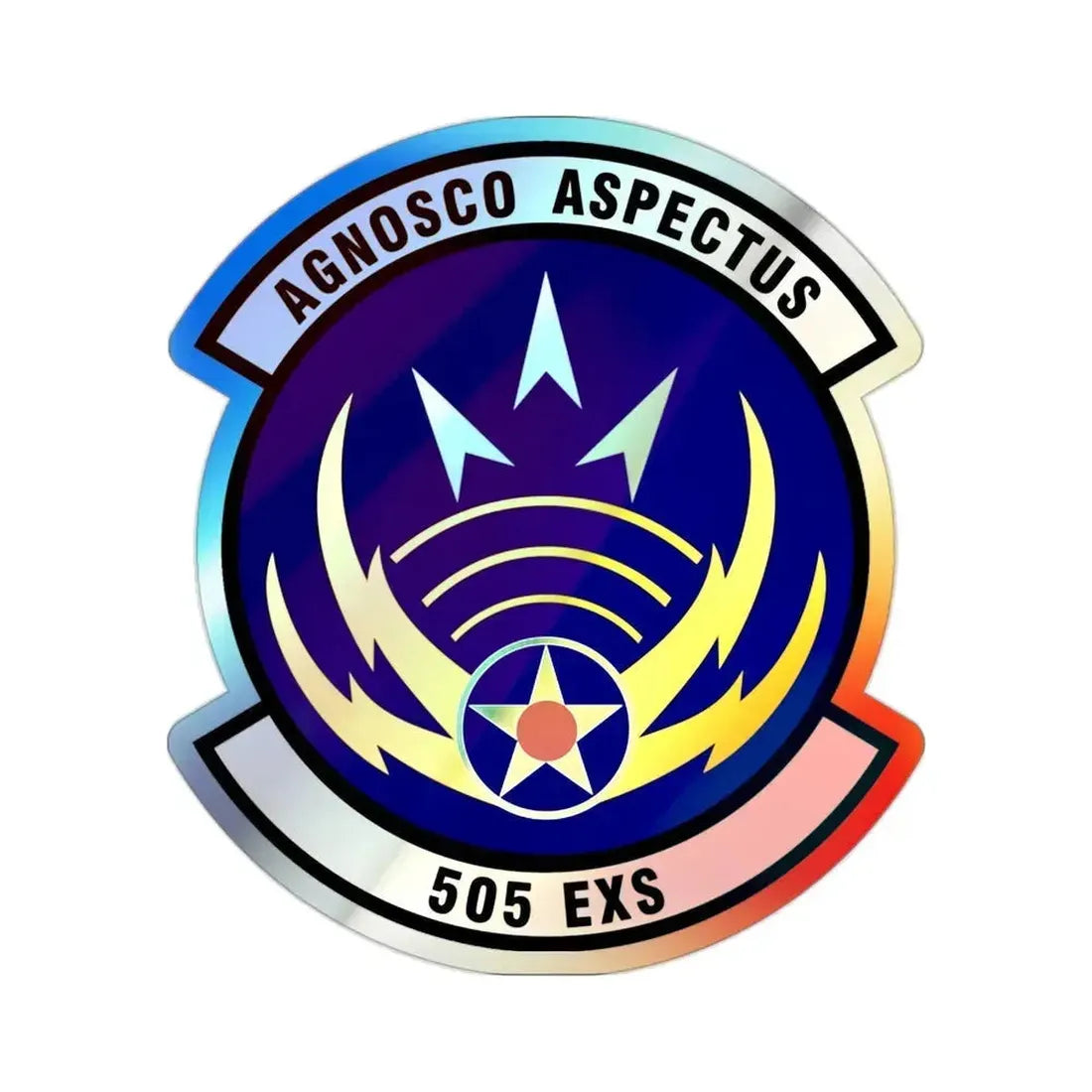 505th Exercise Control Squadron (U.S. Air Force) Holographic STICKER Die-Cut Vinyl Decal 2 Inch Holographic - The Sticker Space