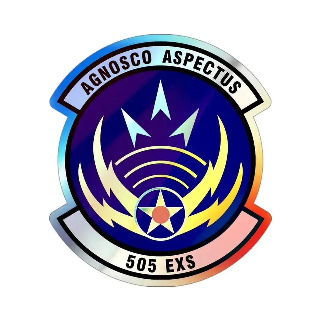 505th Exercise Control Squadron (U.S. Air Force) Holographic STICKER Die-Cut Vinyl Decal 3 Inch Holographic - The Sticker Space