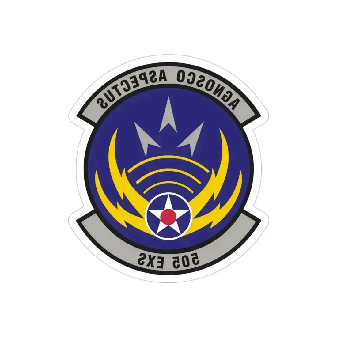505th Exercise Control Squadron (U.S. Air Force) REVERSE PRINT Transparent Die-Cut STICKER 3 Inch Die-Cut Transparent - The Sticker Space