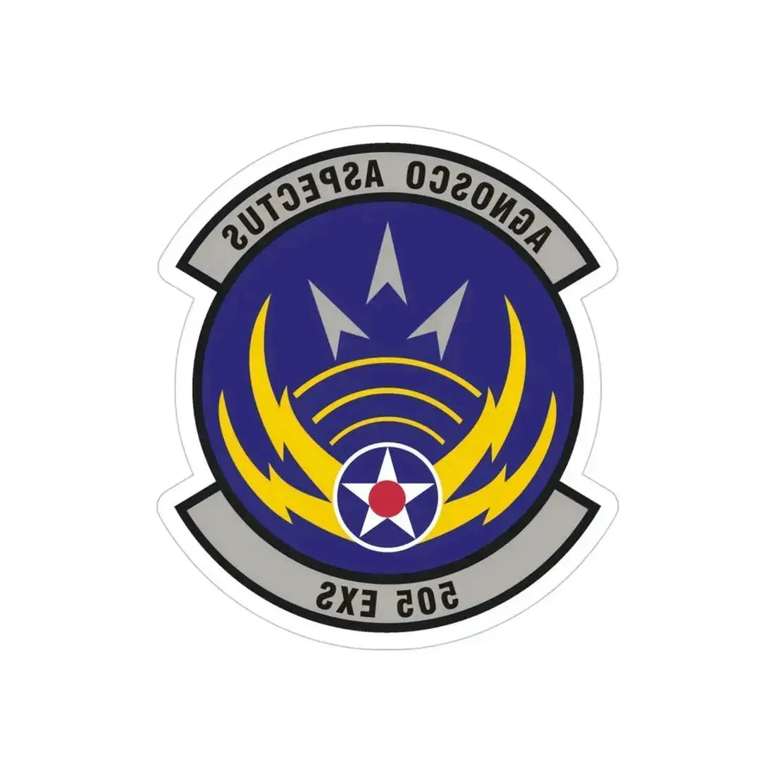 505th Exercise Control Squadron (U.S. Air Force) REVERSE PRINT Transparent Die-Cut STICKER 4 Inch Die-Cut Transparent - The Sticker Space