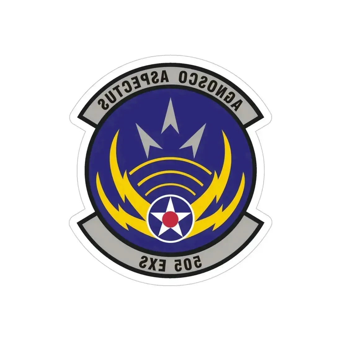 505th Exercise Control Squadron (U.S. Air Force) REVERSE PRINT Transparent Die-Cut STICKER 6 Inch Die-Cut Transparent - The Sticker Space