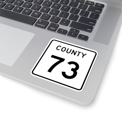 County 73 square (Minnesota) (Road Sign) STICKER Vinyl Kiss-Cut Decal