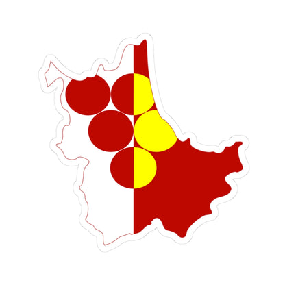 Flag map of Kavadarci Municipality (North Macedonia) STICKER Vinyl Kiss-Cut Decal