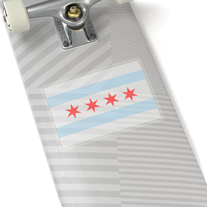 Flag of Chicago, Illinois - STICKER Vinyl Kiss-Cut Decal