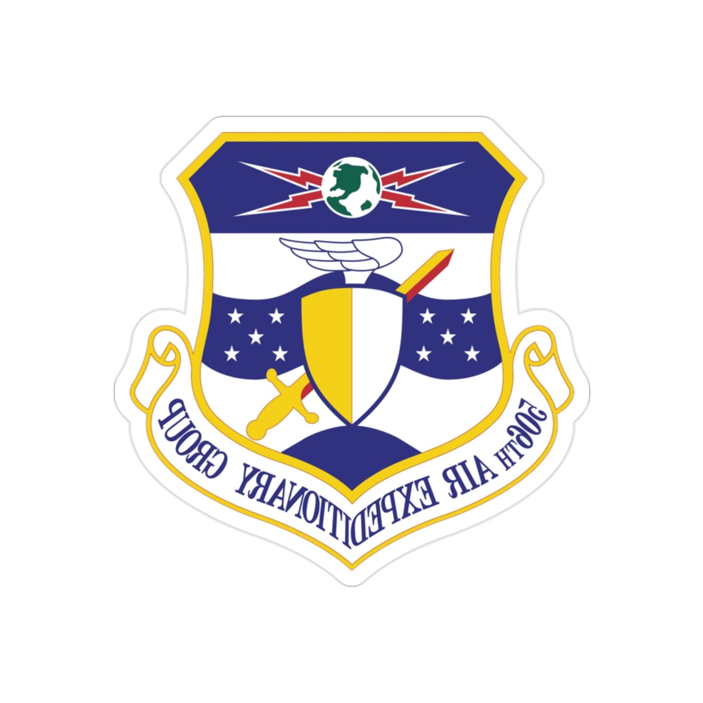 506th Air Expeditionary Group (U.S. Air Force) REVERSE PRINT Transparent STICKER-2" × 2"-The Sticker Space