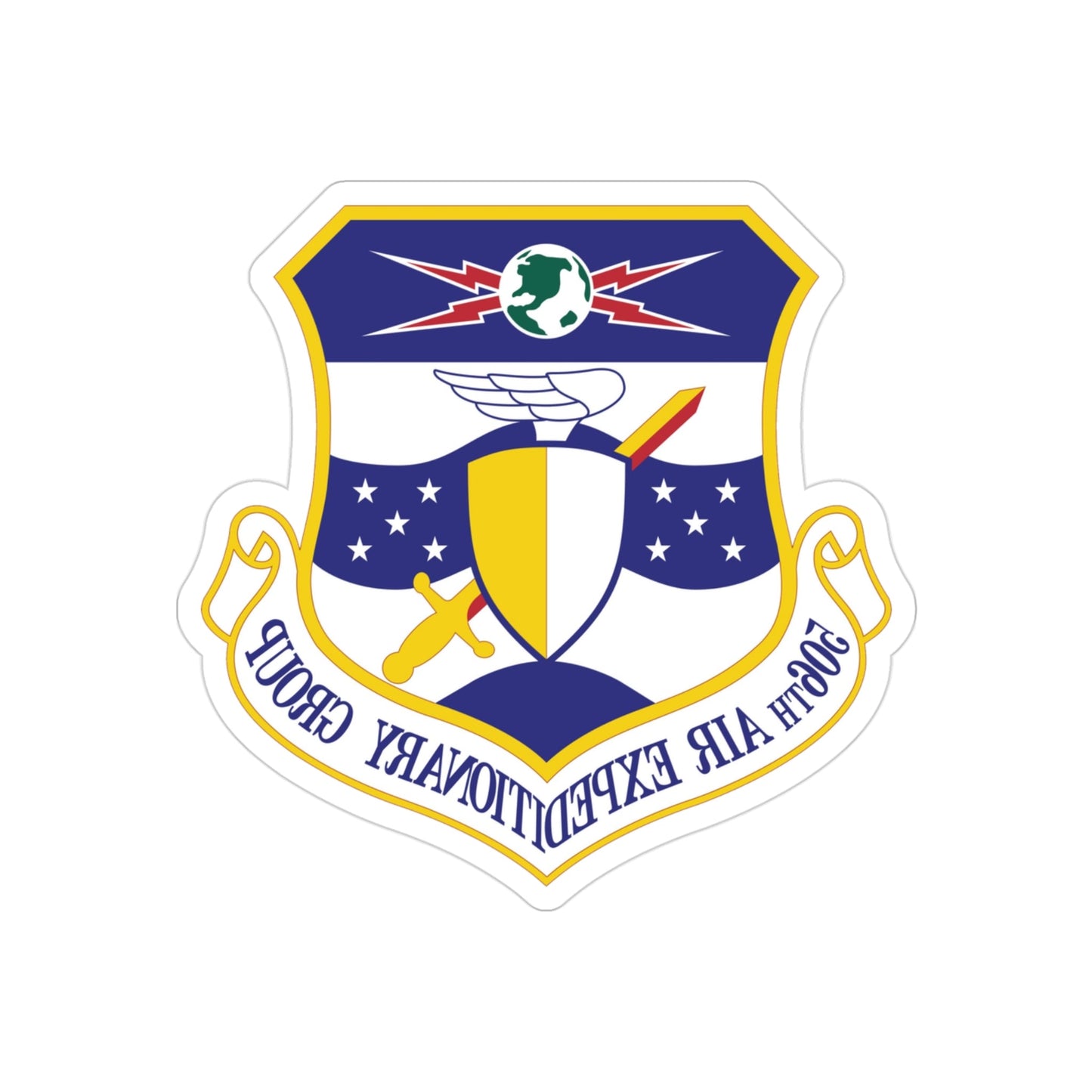 506th Air Expeditionary Group (U.S. Air Force) REVERSE PRINT Transparent STICKER-3" × 3"-The Sticker Space