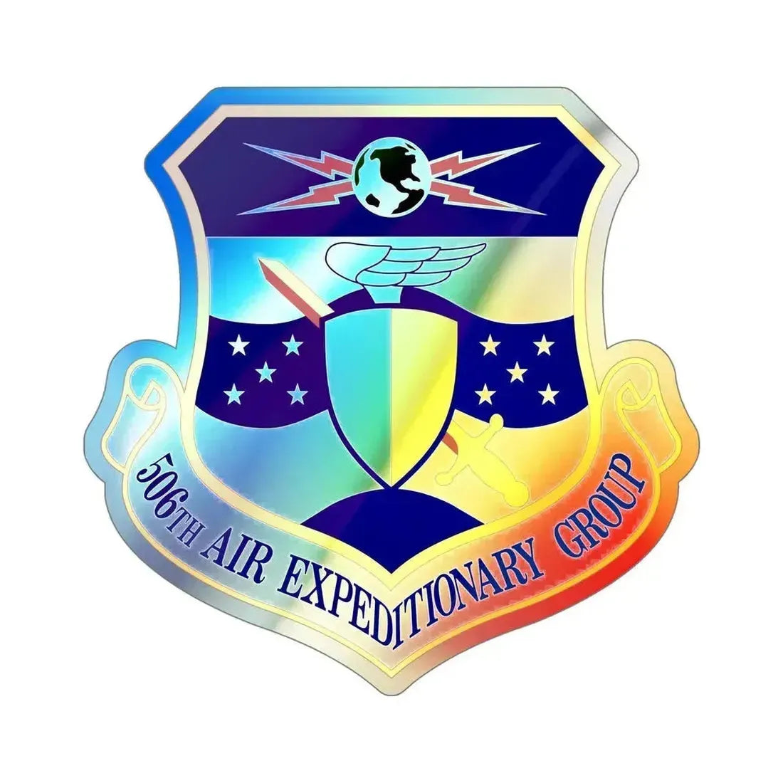 506th Air Expeditionary Group (U.S. Air Force) Holographic STICKER Die-Cut Vinyl Decal 6 Inch Holographic - The Sticker Space