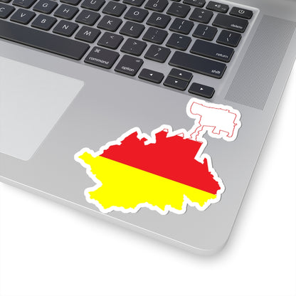 Flag-map of North OssetiaAlania (Russia) STICKER Vinyl Kiss-Cut Decal