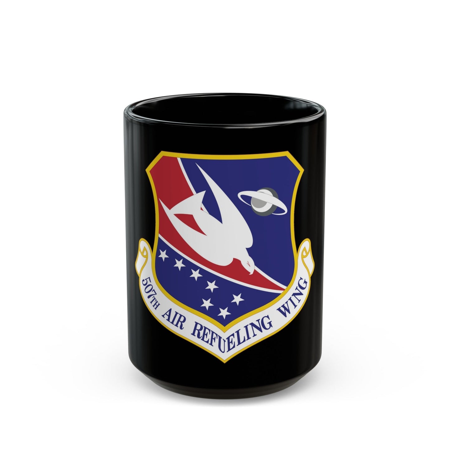 507th Air Refueling Wing (U.S. Air Force) Black Coffee Mug-15oz-The Sticker Space