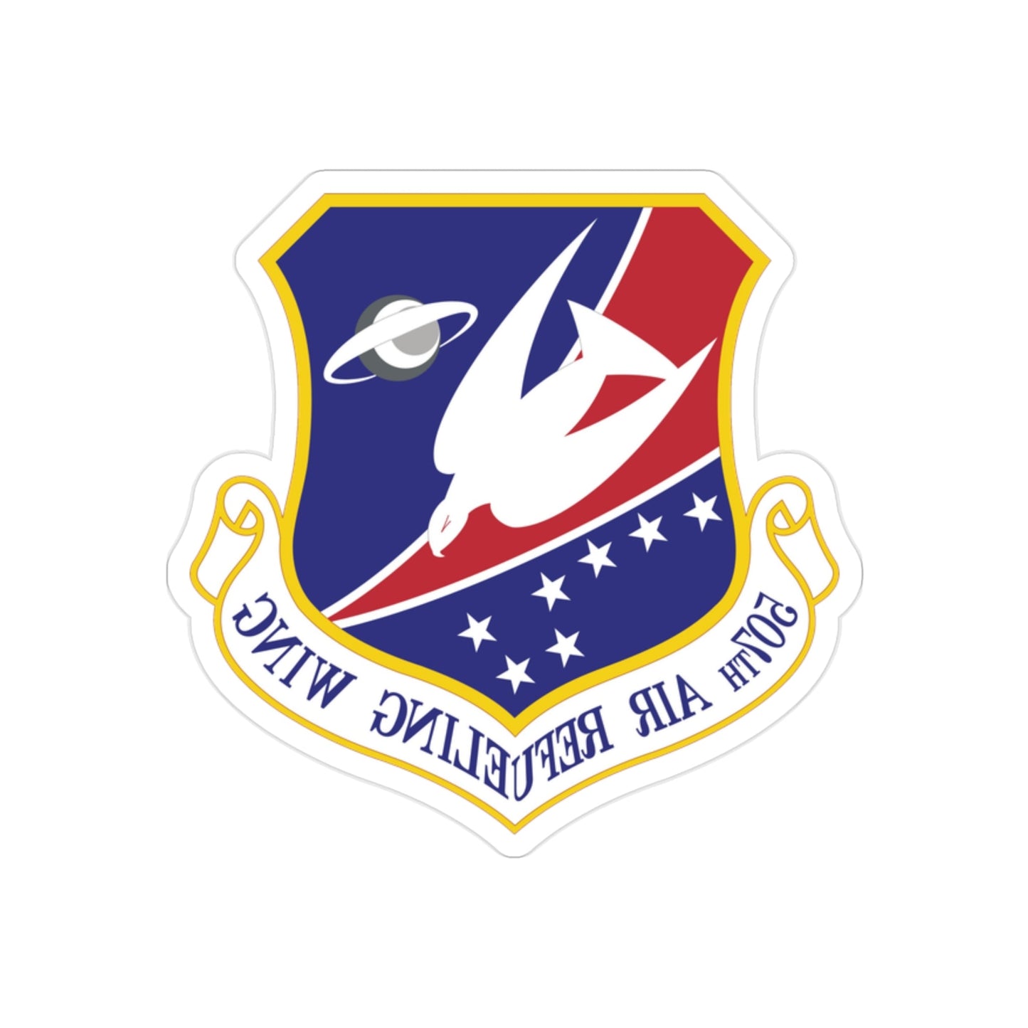 507th Air Refueling Wing (U.S. Air Force) REVERSE PRINT Transparent STICKER-2" × 2"-The Sticker Space