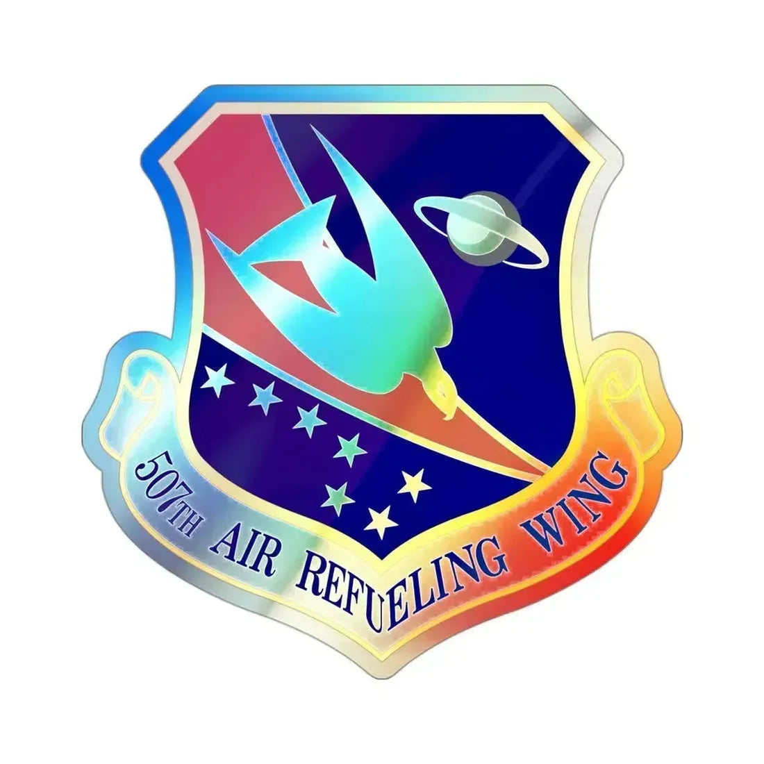 507th Air Refueling Wing (U.S. Air Force) Holographic STICKER Die-Cut Vinyl Decal 3 Inch Holographic - The Sticker Space