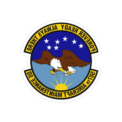 507th Aircraft Maintenance Squadron (U.S. Air Force) REVERSE PRINT Transparent STICKER-2" × 2"-The Sticker Space