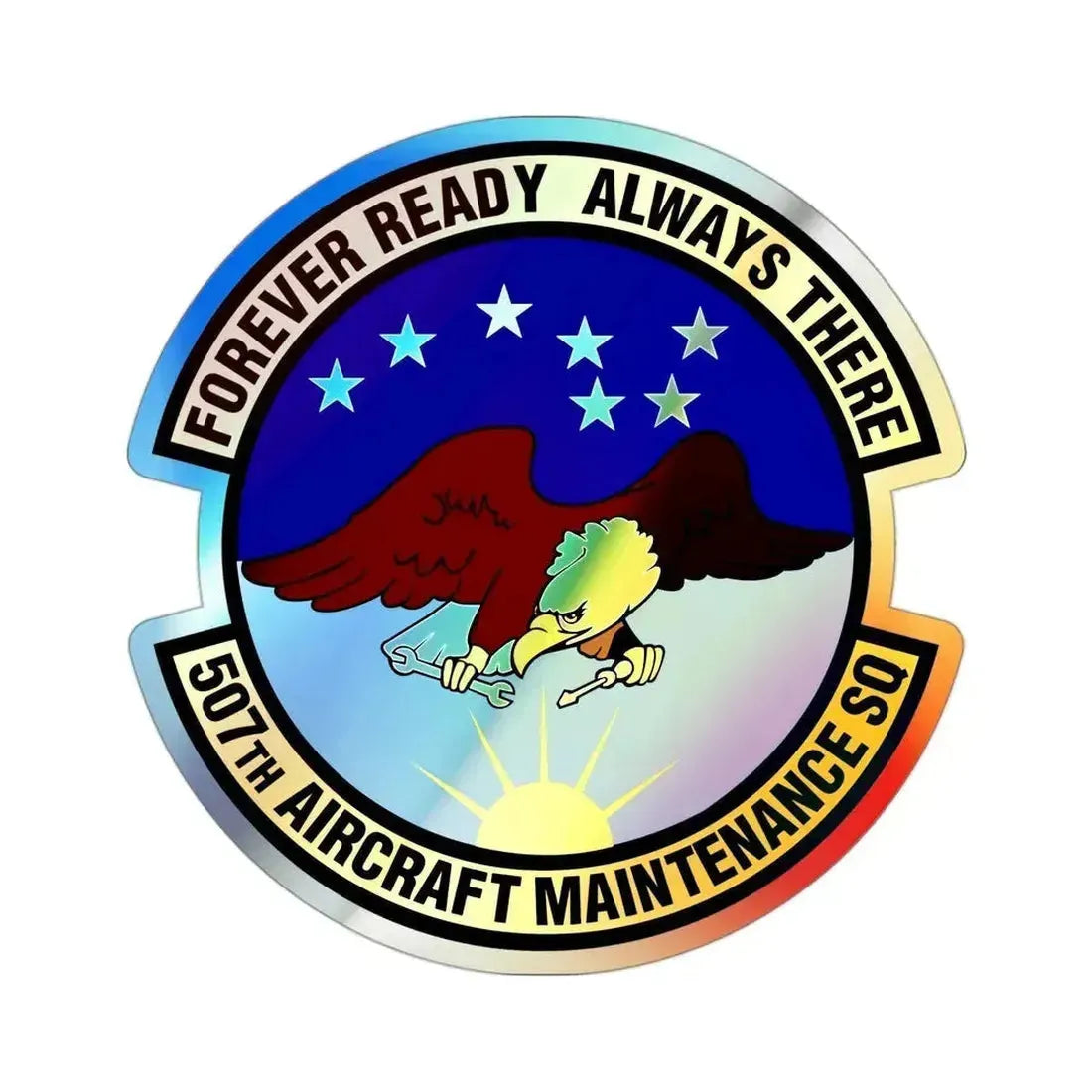 507th Aircraft Maintenance Squadron (U.S. Air Force) Holographic STICKER Die-Cut Vinyl Decal 3 Inch Holographic - The Sticker Space