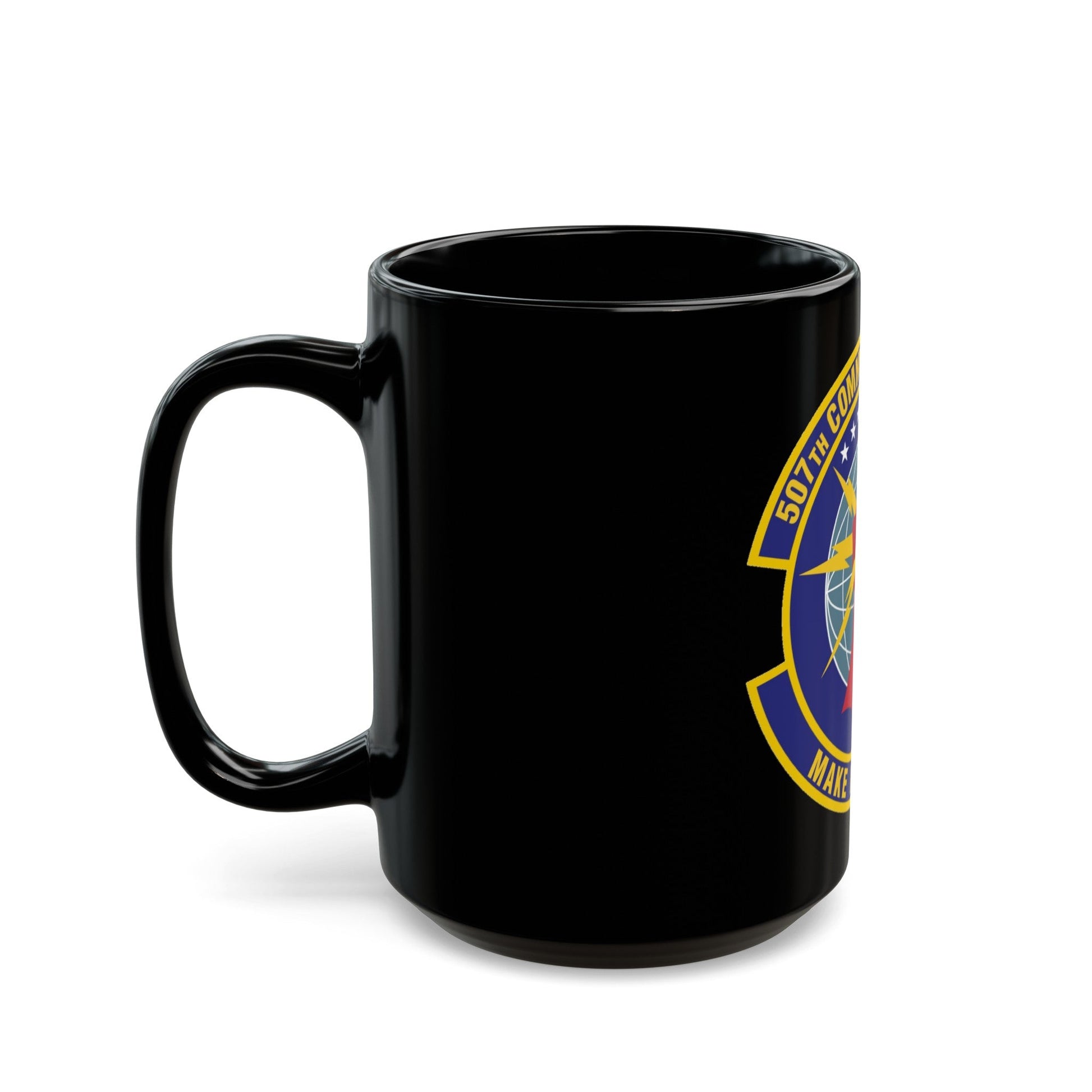 507th Communications Flight (U.S. Air Force) Black Coffee Mug-The Sticker Space