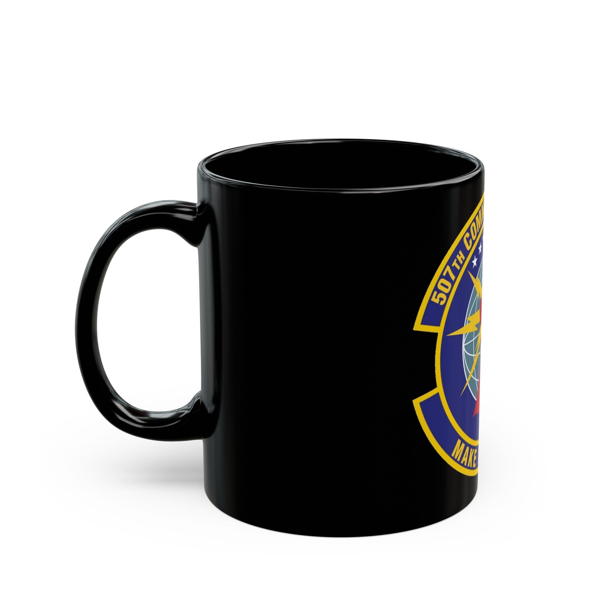 507th Communications Flight (U.S. Air Force) Black Coffee Mug-The Sticker Space