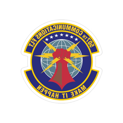 507th Communications Flight (U.S. Air Force) REVERSE PRINT Transparent STICKER-2" × 2"-The Sticker Space