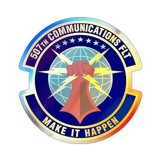 507th Communications Flight (U.S. Air Force) Holographic STICKER Die-Cut Vinyl Decal 6 Inch Holographic - The Sticker Space