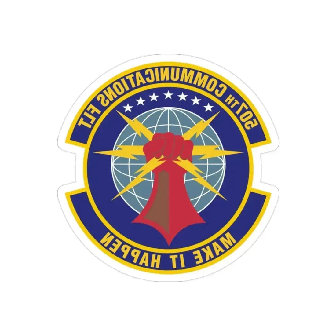 507th Communications Flight (U.S. Air Force) REVERSE PRINT Transparent Die-Cut STICKER 2 Inch Die-Cut Transparent - The Sticker Space