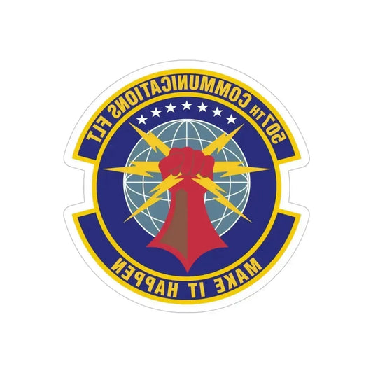 507th Communications Flight (U.S. Air Force) REVERSE PRINT Transparent Die-Cut STICKER 6 Inch Die-Cut Transparent - The Sticker Space