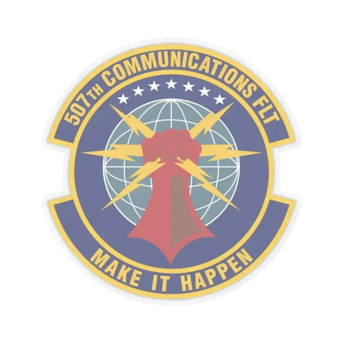 507th Communications Flight (U.S. Air Force) STICKER Vinyl Kiss-Cut Decal 3 Inch Transparent - The Sticker Space