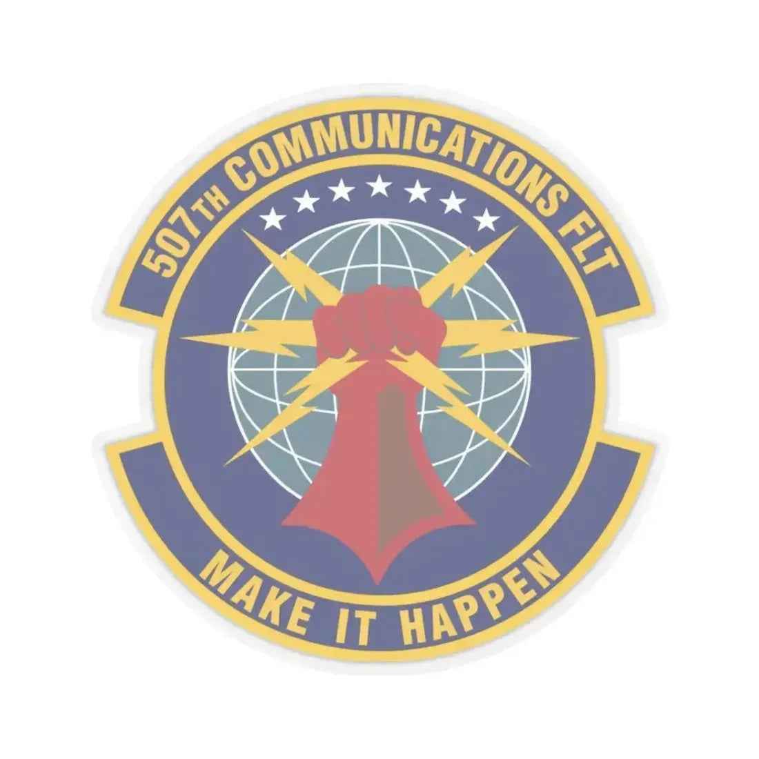 507th Communications Flight (U.S. Air Force) STICKER Vinyl Kiss-Cut Decal 4 Inch Transparent - The Sticker Space