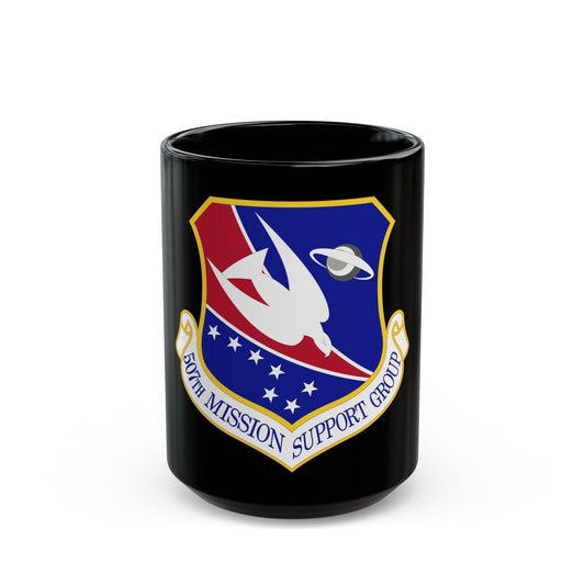 507th Mission Support Group (U.S. Air Force) Black Coffee Mug-15oz-The Sticker Space