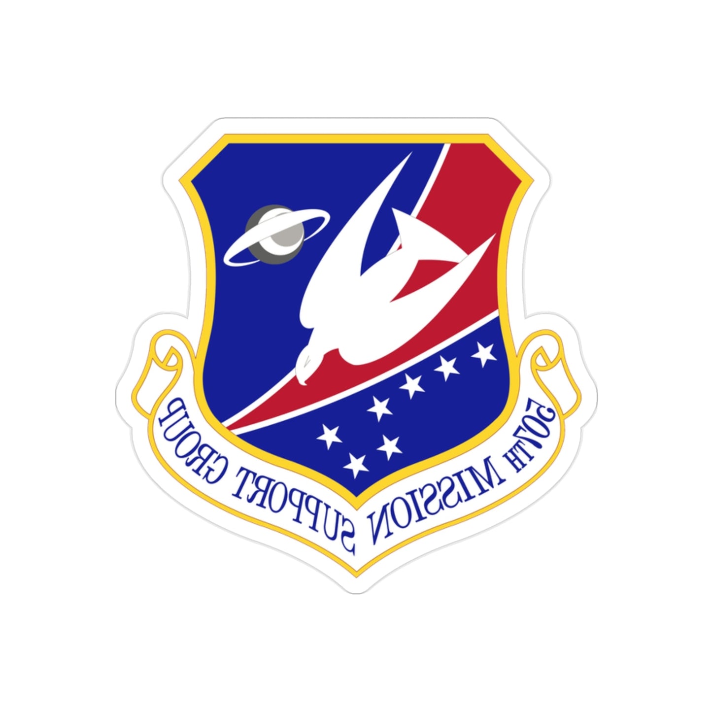 507th Mission Support Group (U.S. Air Force) REVERSE PRINT Transparent STICKER-2" × 2"-The Sticker Space