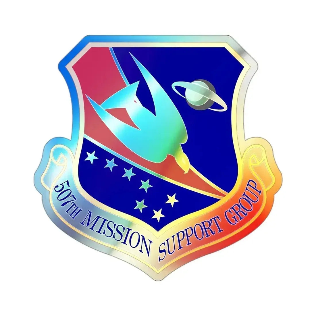 507th Mission Support Group (U.S. Air Force) Holographic STICKER Die-Cut Vinyl Decal 3 Inch Holographic - The Sticker Space