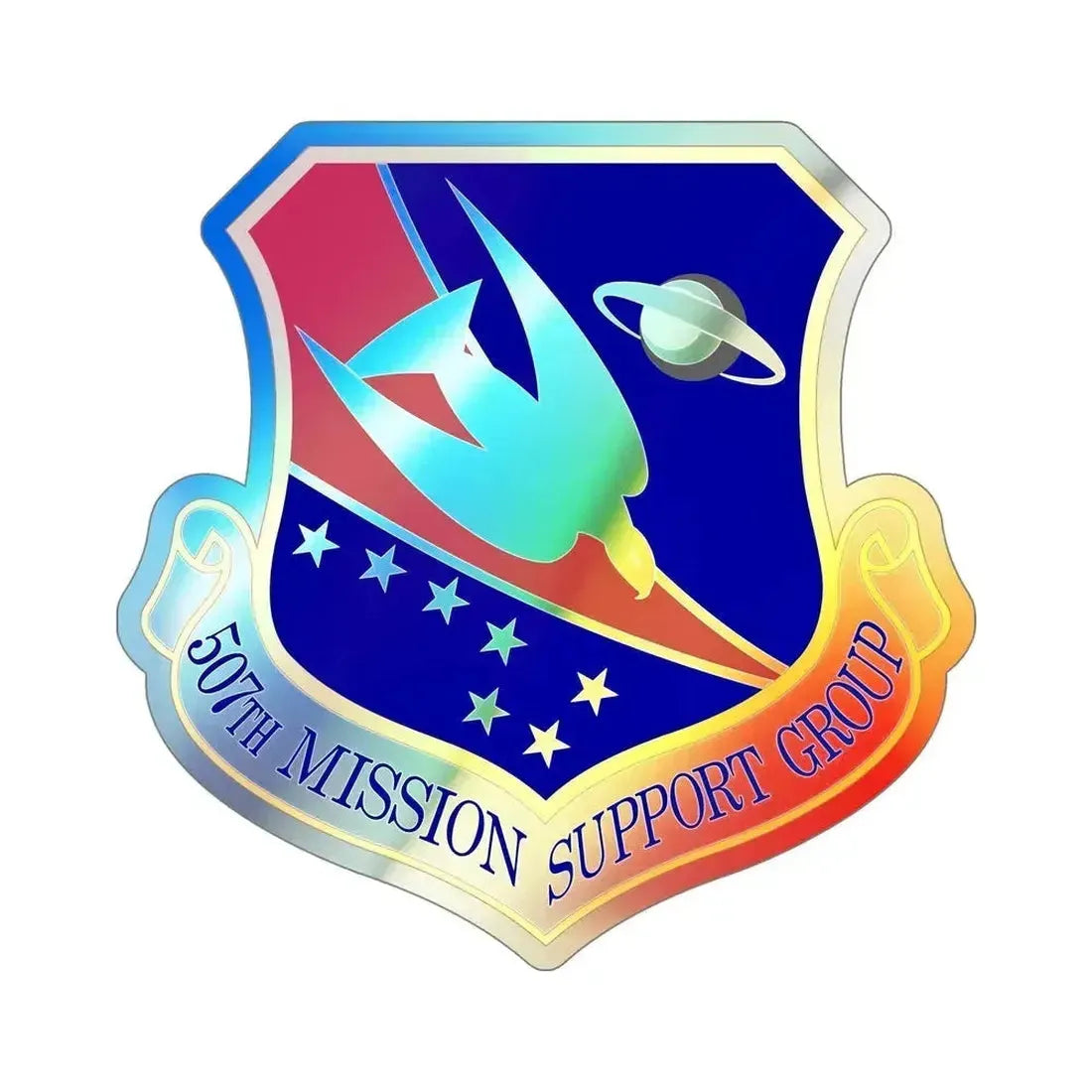 507th Mission Support Group (U.S. Air Force) Holographic STICKER Die-Cut Vinyl Decal 6 Inch Holographic - The Sticker Space