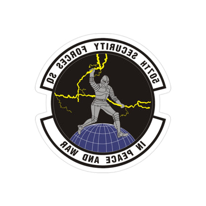 507th Security Forces Squadron (U.S. Air Force) REVERSE PRINT Transparent STICKER-2" × 2"-The Sticker Space