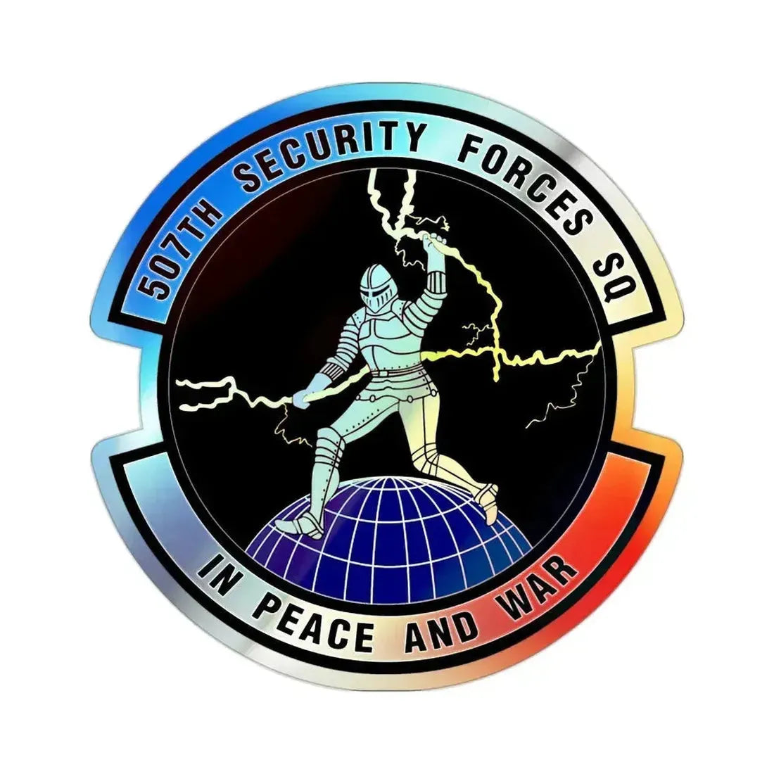 507th Security Forces Squadron (U.S. Air Force) Holographic STICKER Die-Cut Vinyl Decal 2 Inch Holographic - The Sticker Space