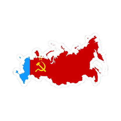 Flag map of the Russian SFSR 1954 (Russia) STICKER Vinyl Kiss-Cut Decal