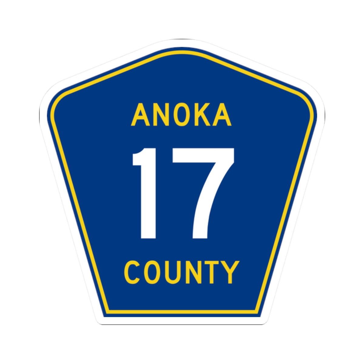 Anoka County 17 (Minnesota) (Road Sign) STICKER Vinyl Kiss-Cut Decal