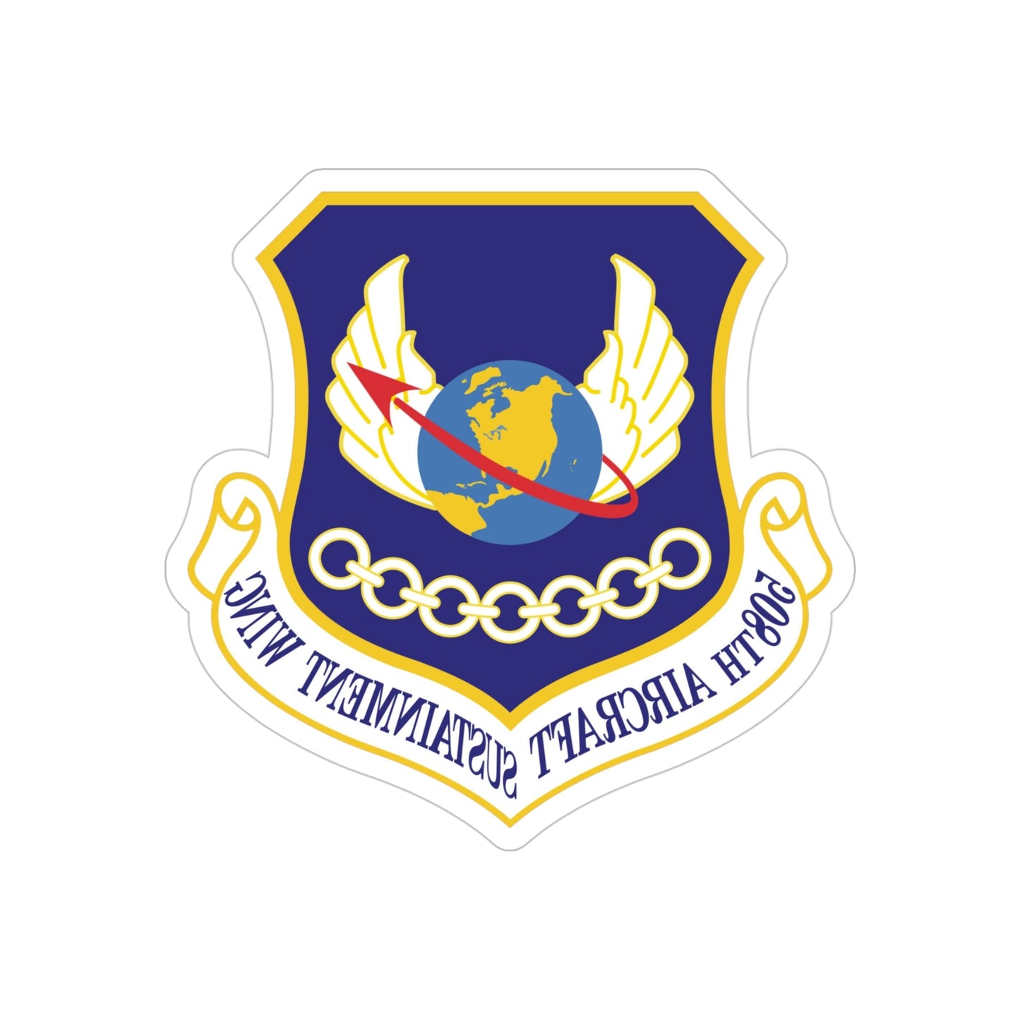 508th Aircraft Sustainment Wing (U.S. Air Force) REVERSE PRINT Transparent STICKER-4" × 4"-The Sticker Space