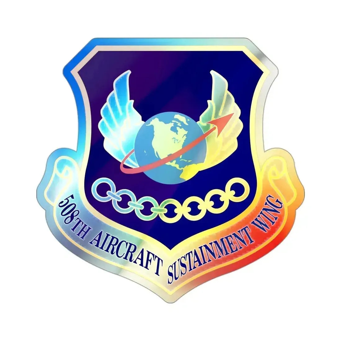 508th Aircraft Sustainment Wing (U.S. Air Force) Holographic STICKER Die-Cut Vinyl Decal 3 Inch Holographic - The Sticker Space