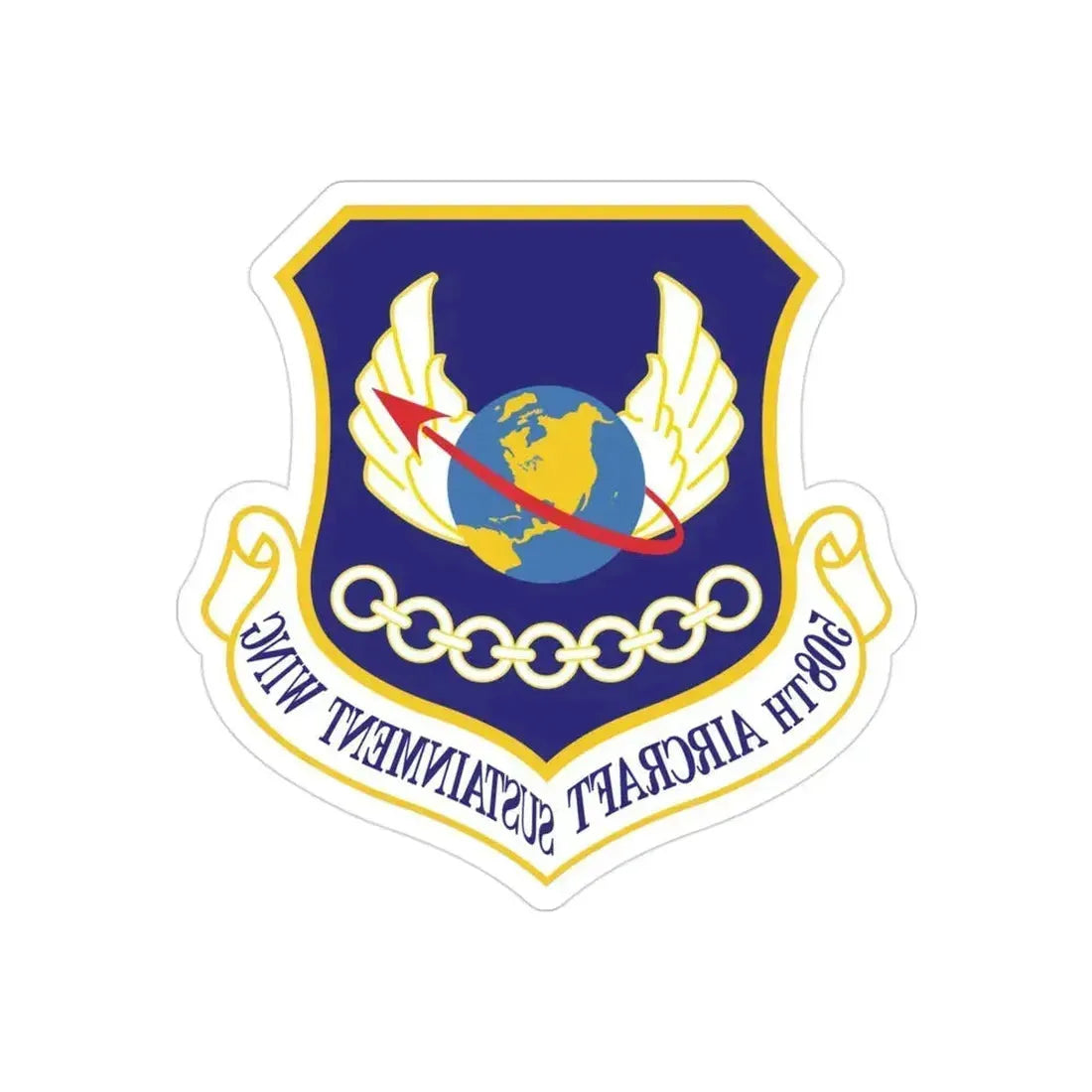 508th Aircraft Sustainment Wing (U.S. Air Force) REVERSE PRINT Transparent Die-Cut STICKER 3 Inch Die-Cut Transparent - The Sticker Space