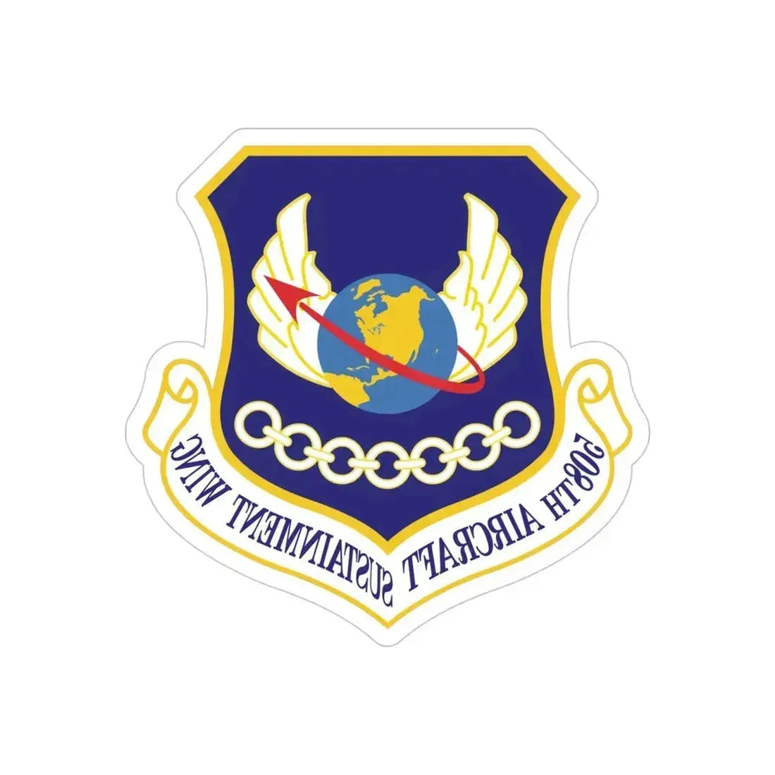 508th Aircraft Sustainment Wing (U.S. Air Force) REVERSE PRINT Transparent Die-Cut STICKER 4 Inch Die-Cut Transparent - The Sticker Space