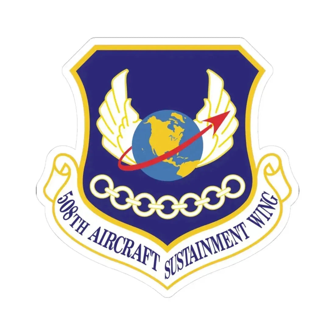 508th Aircraft Sustainment Wing (U.S. Air Force) STICKER Vinyl Kiss-Cut Decal 3 Inch White - The Sticker Space