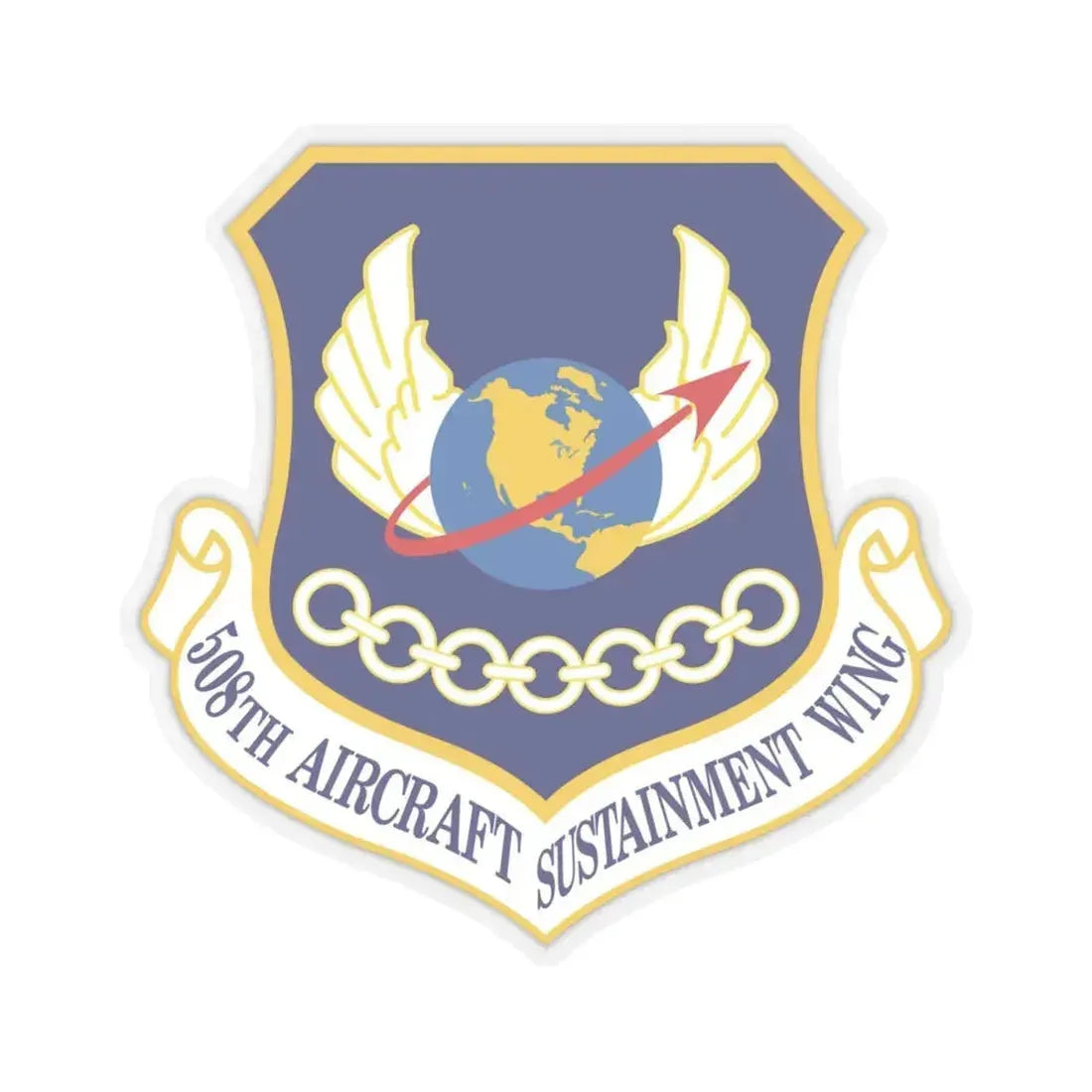 508th Aircraft Sustainment Wing (U.S. Air Force) STICKER Vinyl Kiss-Cut Decal 6 Inch Transparent - The Sticker Space