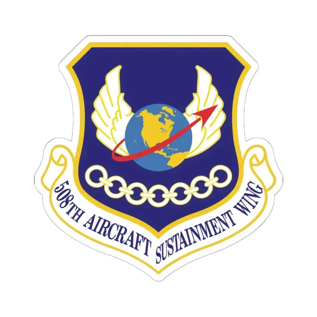508th Aircraft Sustainment Wing (U.S. Air Force) STICKER Vinyl Kiss-Cut Decal 6 Inch White - The Sticker Space