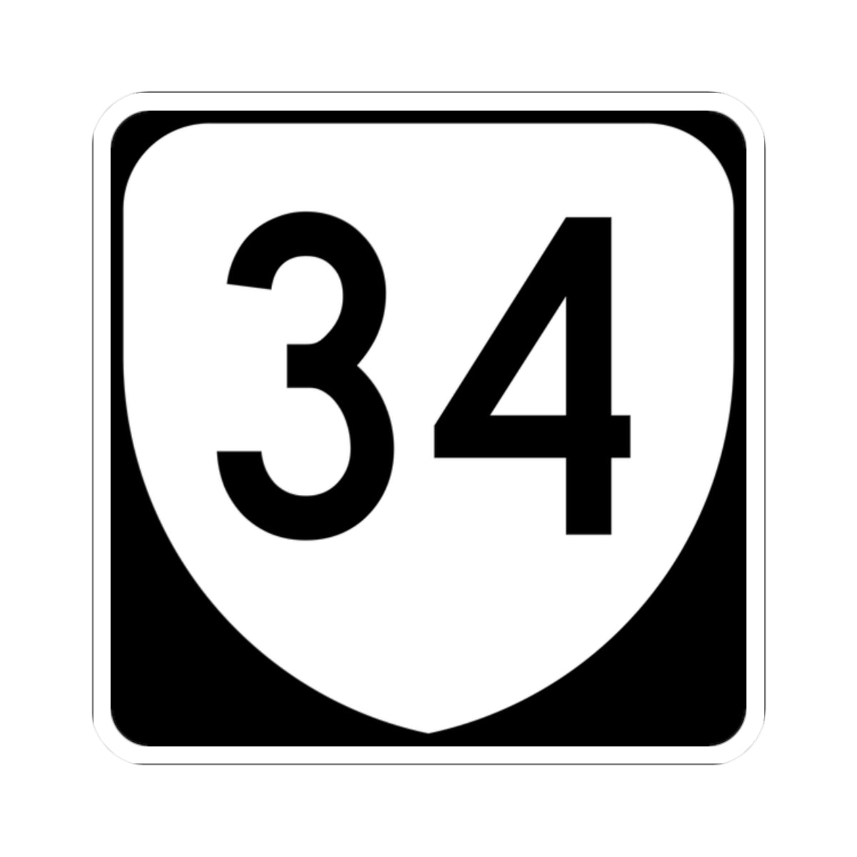 Virginia 34 (Virginia) (Road Sign) STICKER Vinyl Kiss-Cut Decal